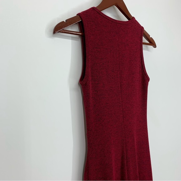 Abercrombie & Fitch Marled Maroon Soft & Stretchy Cinched Sleeveless Dress Nwt - Picture 8 of 14